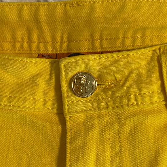 Tory Burch “Yellow Cropped Slim Boot Jeans” - Picture 4 of 6